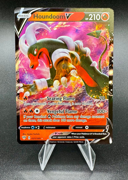 Pokémon TCG Houndoom V 021/189 Darkness Ablaze Full Art Ultra Rare Holo
