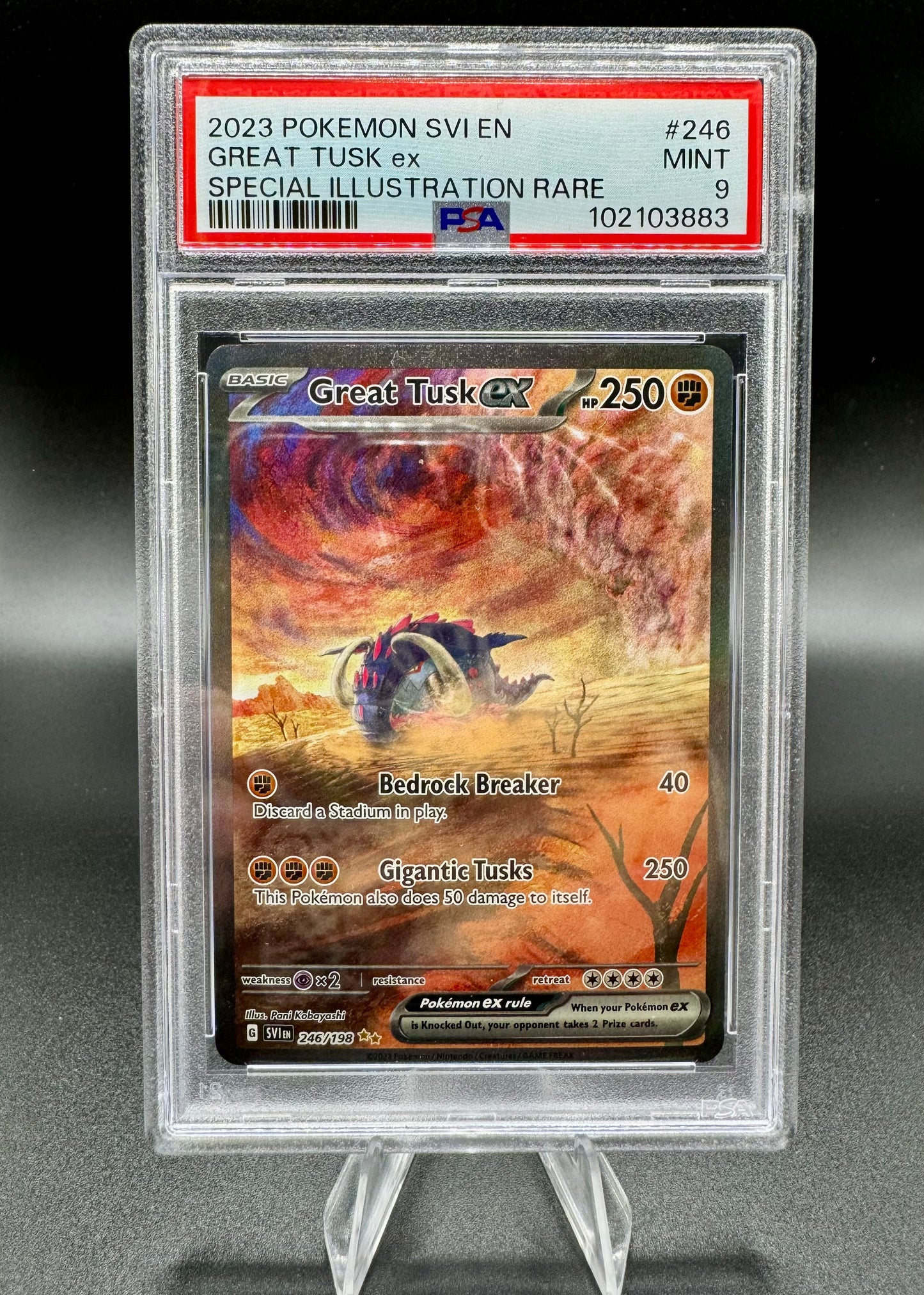 2023 Pokemon SVI EN GREAT TUSK EX 246/198 PSA 9 Special Illustration RARE