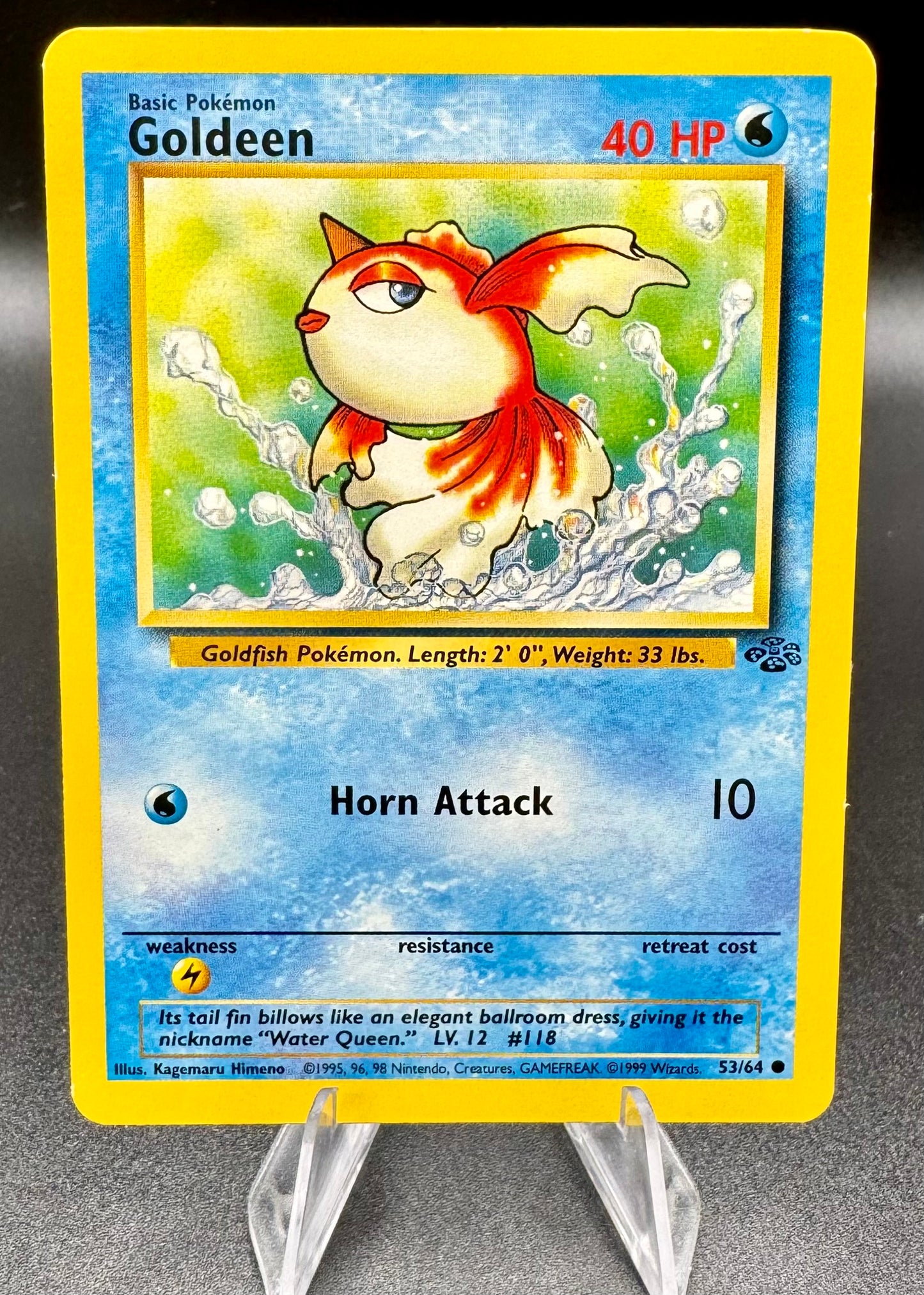 1999 GOLDEEN - LP 53/64 JUNGLE Pokemon Card WOTC COMMON