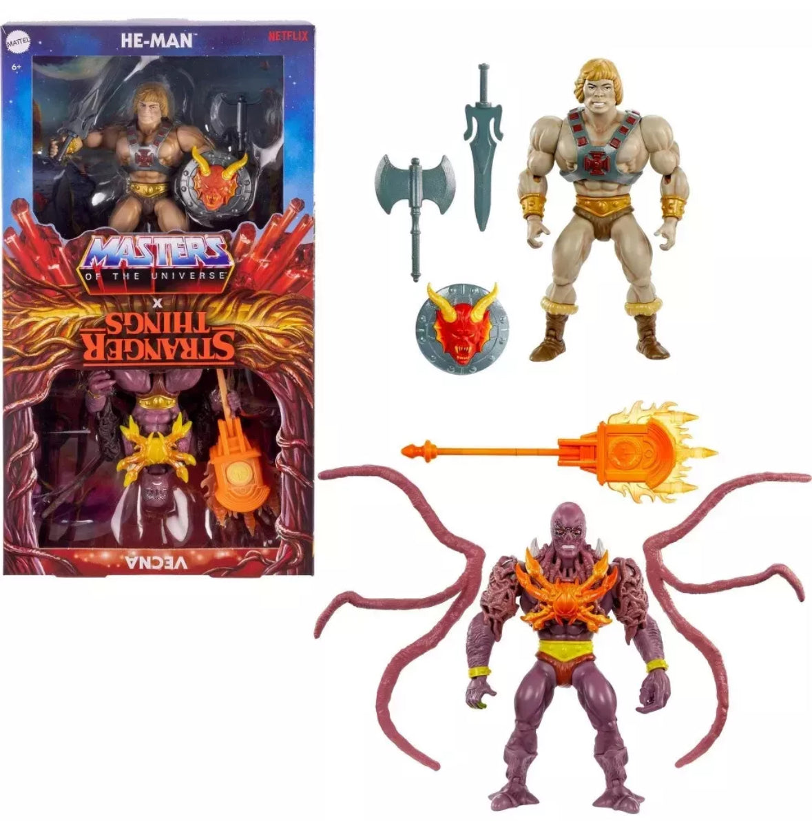 MOTU Masters of the Universe X Stranger Things He-Man & Vecna Action Figures
