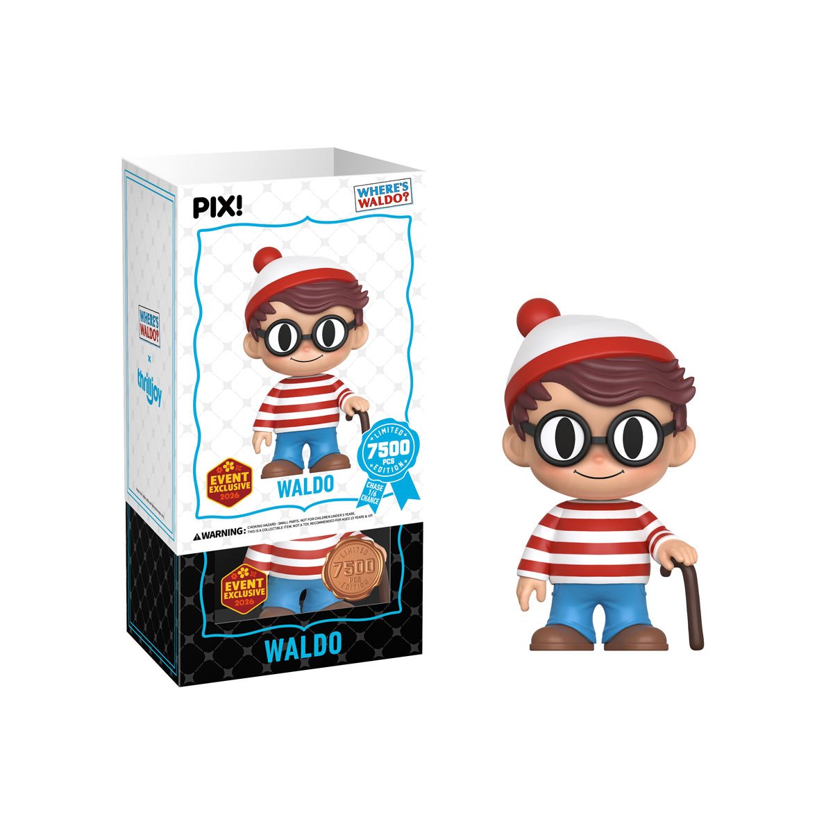 Where's Waldo Waldo with Cane Pix! Vinyl Figure - 2026 Convention Exclusive