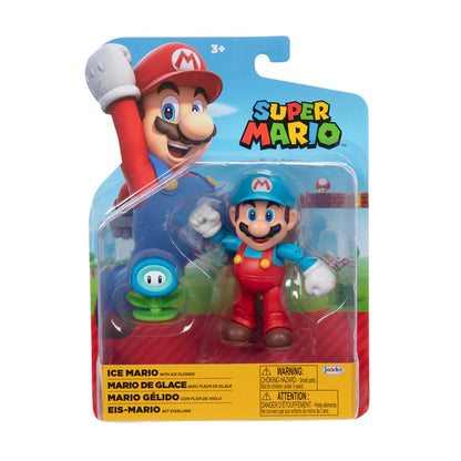 Ice Mario with Ice Flower Super Mario Brothers 4 inch figure New