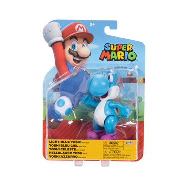 Super Mario 4IN Figures Light Blue Yoshi w/Egg