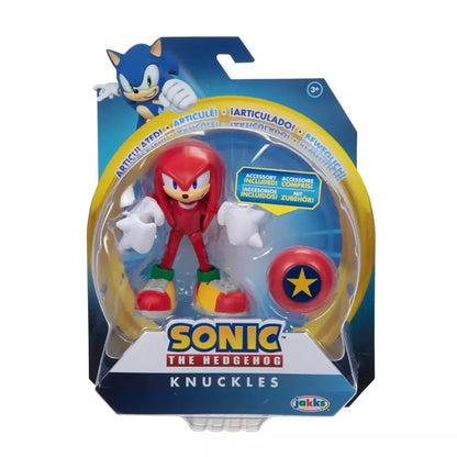 Jakks Pacific Sonic the Hedgehog KNUCKLES w Star Spring 4" Action Figure Toy NEW