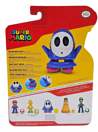 NEW Jakks Pacific Super Mario BLUE SHY GUY w/COIN Accessory 3in Action Figure