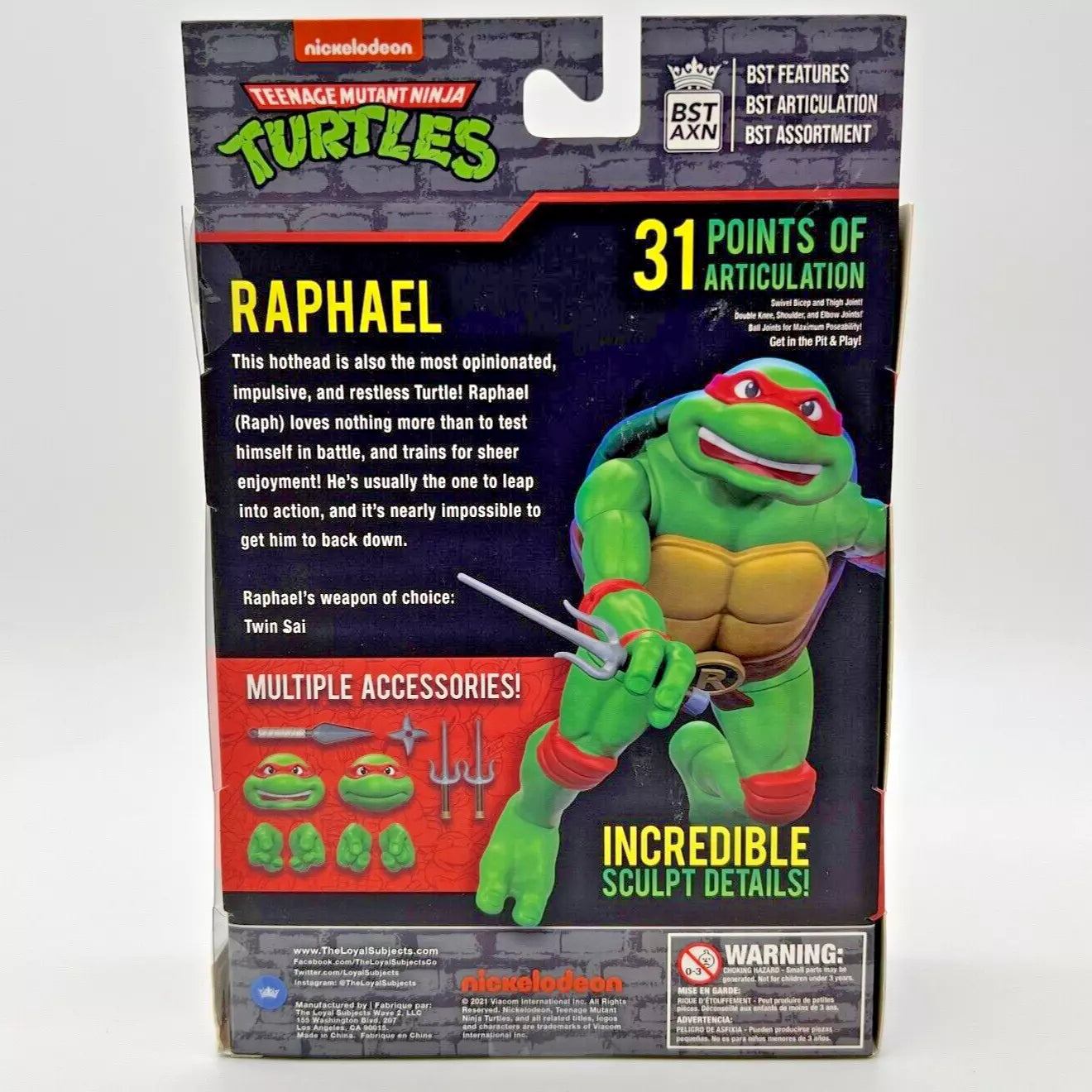 Loyal Subjects BST AXN Teenage Mutant Ninja Turtles Raphael 5" Action Figure
