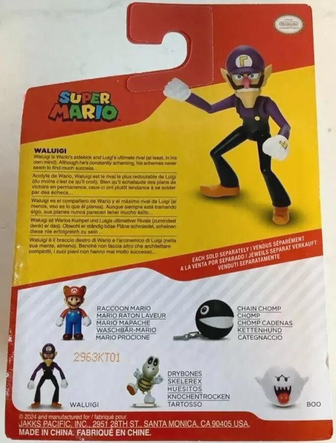 Jakks Pacific 42133 World of Nintendo 2.5" Super Mario WALUIGI Mini-Figure