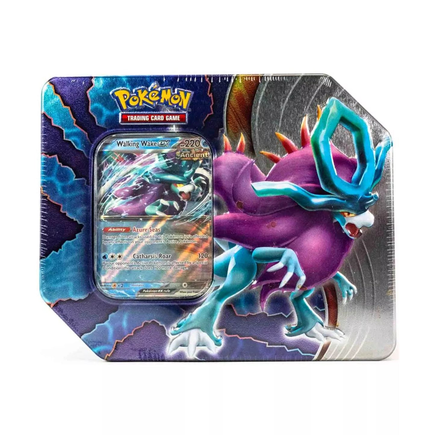 Pokemon Paradox Clash Tin - Walking Wake Ex - Sealed Tin With 5 Booster Packs
