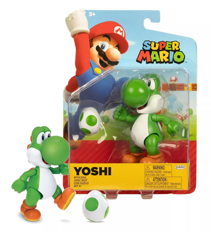 NEW Jakks Pacific GREEN YOSHI w/EGG Nintendo Super Mario 4in Action Figure Toy