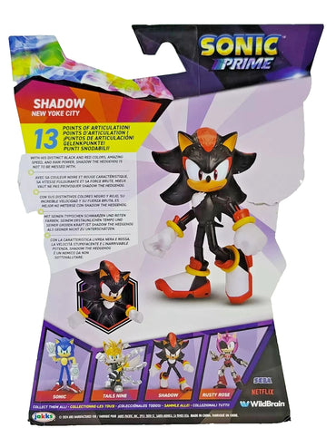 Jakks Pacific Netflix Sonic Prime SHADOW New Yoke City 5" Action Figure NEW