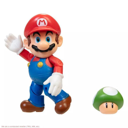 NEW Jakks Pacific 40677 World of Nintendo 4" Super Mario MARIO W/MUSHROOM Figure