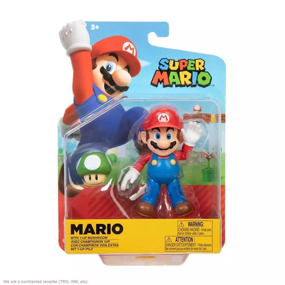 NEW Jakks Pacific 40677 World of Nintendo 4" Super Mario MARIO W/MUSHROOM Figure